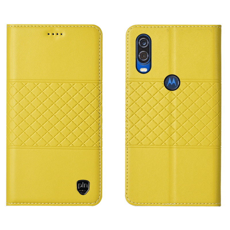 Etui Motorola One Vision Læder Sort Telefon, Cover Motorola One Vision Tasker