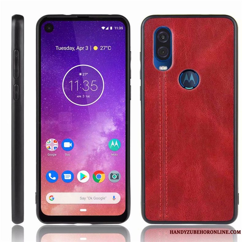 Etui Motorola One Vision Tasker Telefonblå, Cover Motorola One Vision Beskyttelse Anti-fald