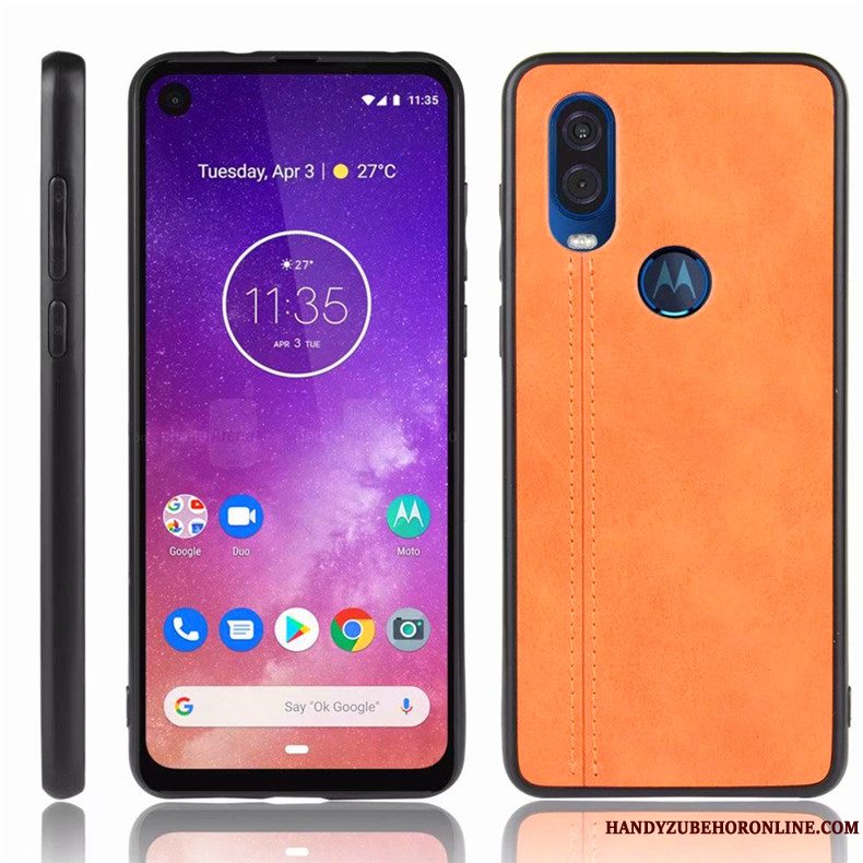 Etui Motorola One Vision Tasker Telefonblå, Cover Motorola One Vision Beskyttelse Anti-fald