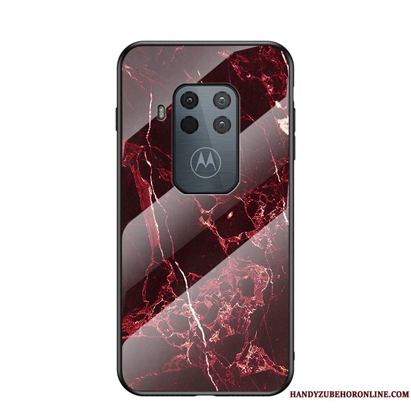 Etui Motorola One Zoom Tasker Anti-fald Net Red, Cover Motorola One Zoom Beskyttelse Stor Hård