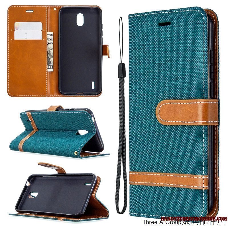 Etui Nokia 1.3 Mode Grøn Kort, Cover Nokia 1.3 Folio Splejsning Telefon