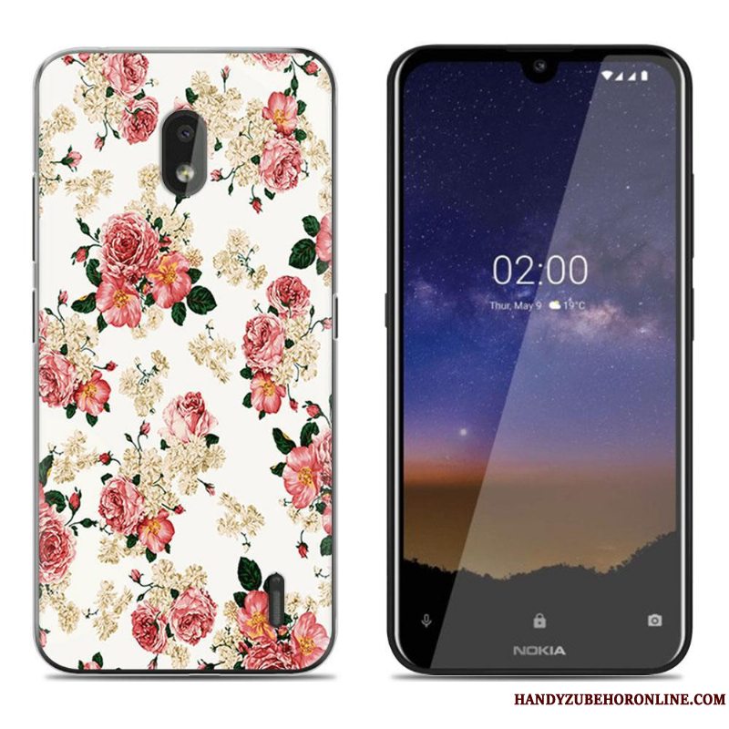 Etui Nokia 2.2 Blød Anti-fald Grøn, Cover Nokia 2.2 Cartoon Gennemsigtig Telefon