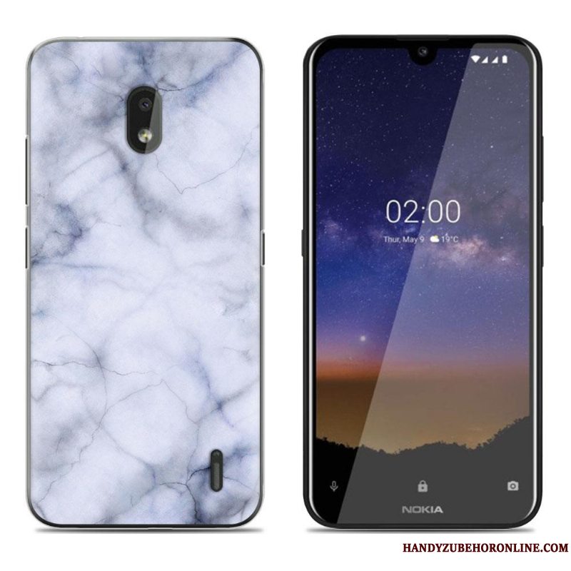 Etui Nokia 2.2 Blød Anti-fald Grøn, Cover Nokia 2.2 Cartoon Gennemsigtig Telefon