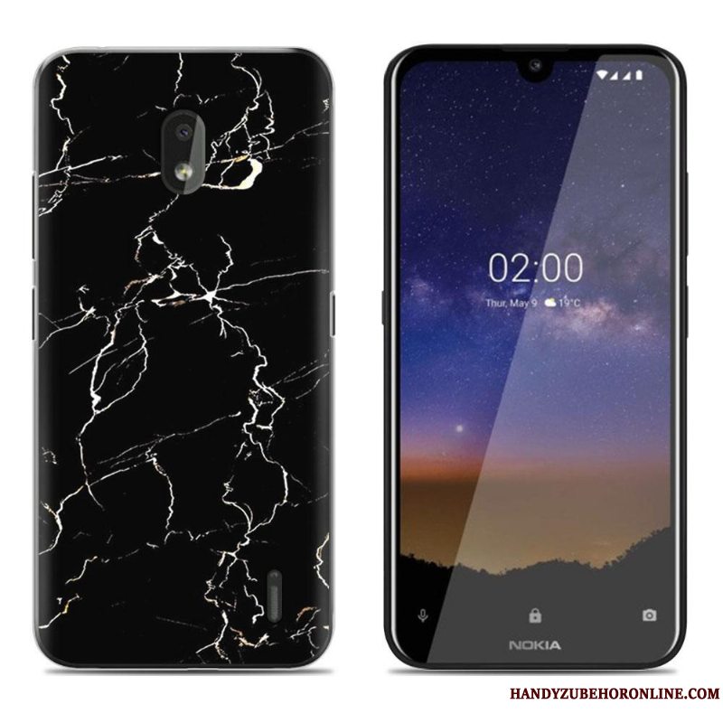 Etui Nokia 2.2 Blød Anti-fald Grøn, Cover Nokia 2.2 Cartoon Gennemsigtig Telefon