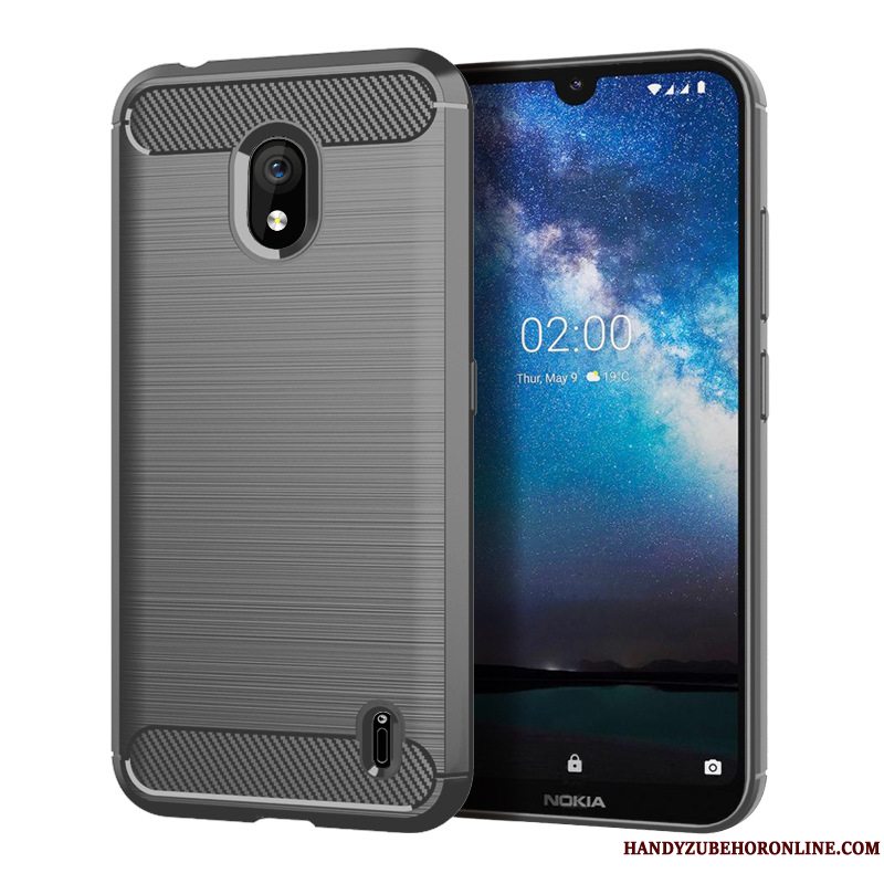 Etui Nokia 2.2 Silikone Anti-fald Grå, Cover Nokia 2.2 Tasker Fiber Mønster