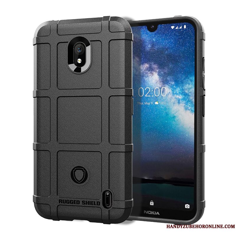 Etui Nokia 2.2 Tasker Anti-fald Nubuck, Cover Nokia 2.2 Beskyttelse Simple Sort