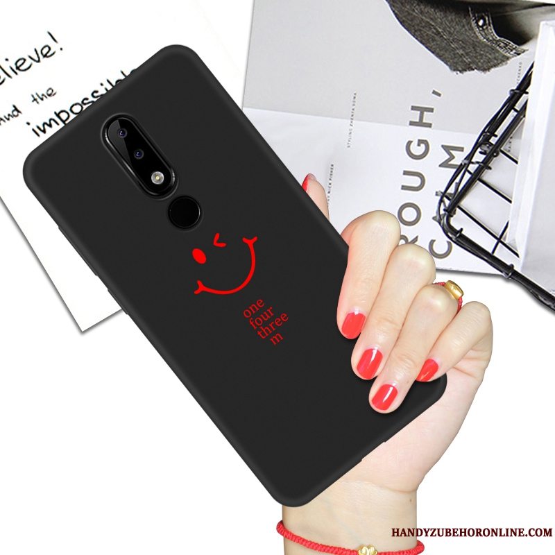 Etui Nokia 3.1 Plus Blød Telefonnet Red, Cover Nokia 3.1 Plus Cartoon Trendy Sort