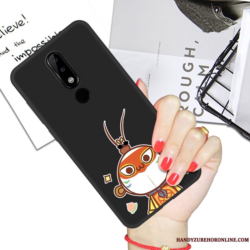 Etui Nokia 3.1 Plus Blød Telefonnet Red, Cover Nokia 3.1 Plus Cartoon Trendy Sort