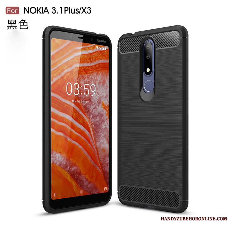 Etui Nokia 3.1 Plus Tasker Trend Mønster, Cover Nokia 3.1 Plus Silikone Telefongrå