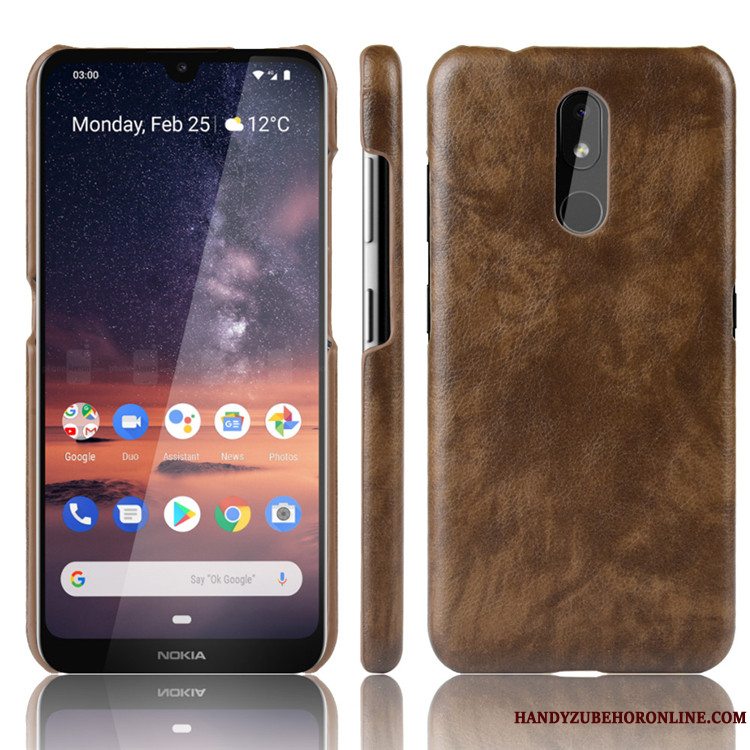 Etui Nokia 3.2 Læder Litchi Telefon, Cover Nokia 3.2 Tasker Rød Kvalitet