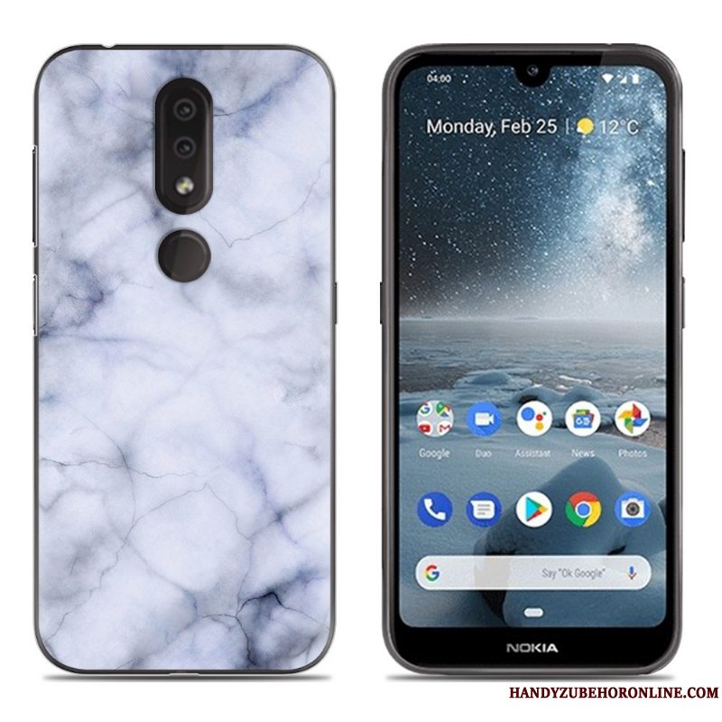 Etui Nokia 4.2 Tasker Blå Telefon, Cover Nokia 4.2 Blød Anti-fald