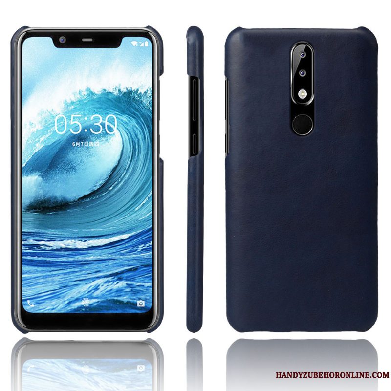 Etui Nokia 5.1 Plus Læder Trend Kvalitet, Cover Nokia 5.1 Plus Beskyttelse Dyb Farve Anti-fald