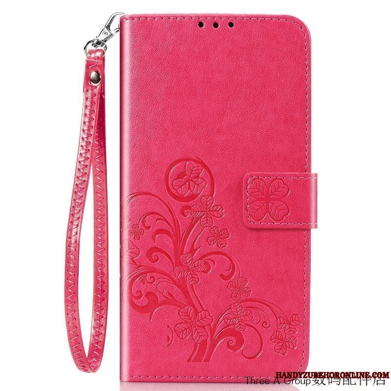 Etui Nokia 5.3 Folio Telefonkort, Cover Nokia 5.3 Læder Rød Hængende Ornamenter