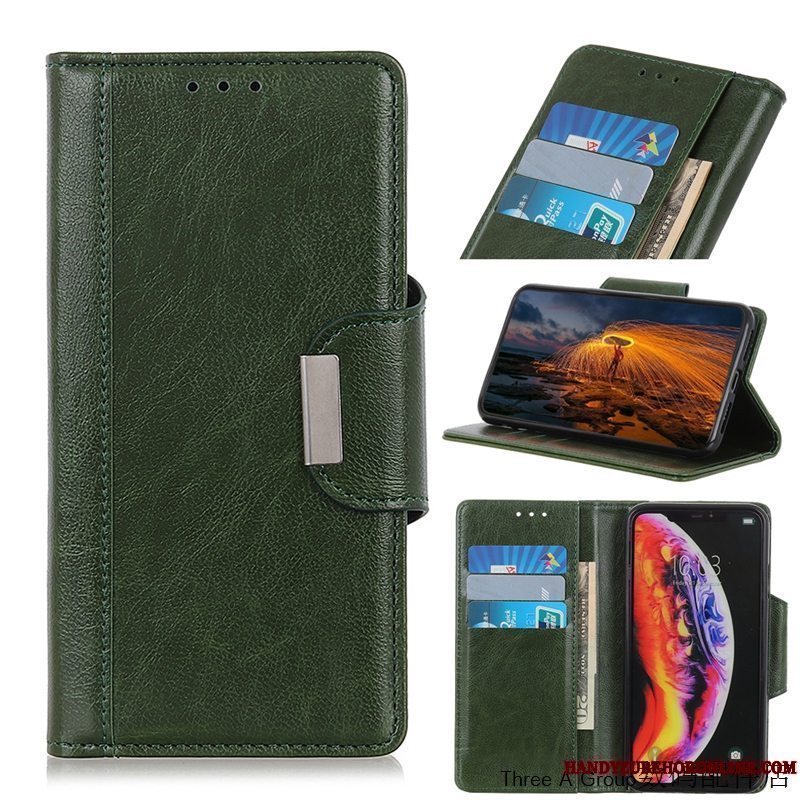 Etui Nokia 5.3 Vintage Business Hvid, Cover Nokia 5.3 Folio Anti-fald Kort