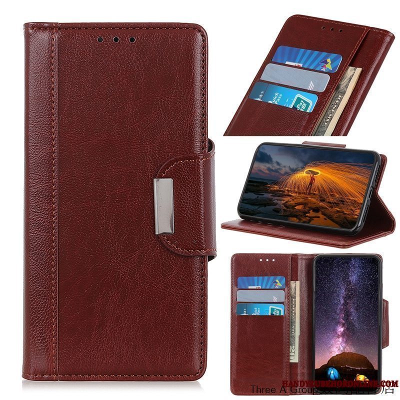 Etui Nokia 5.3 Vintage Business Hvid, Cover Nokia 5.3 Folio Anti-fald Kort