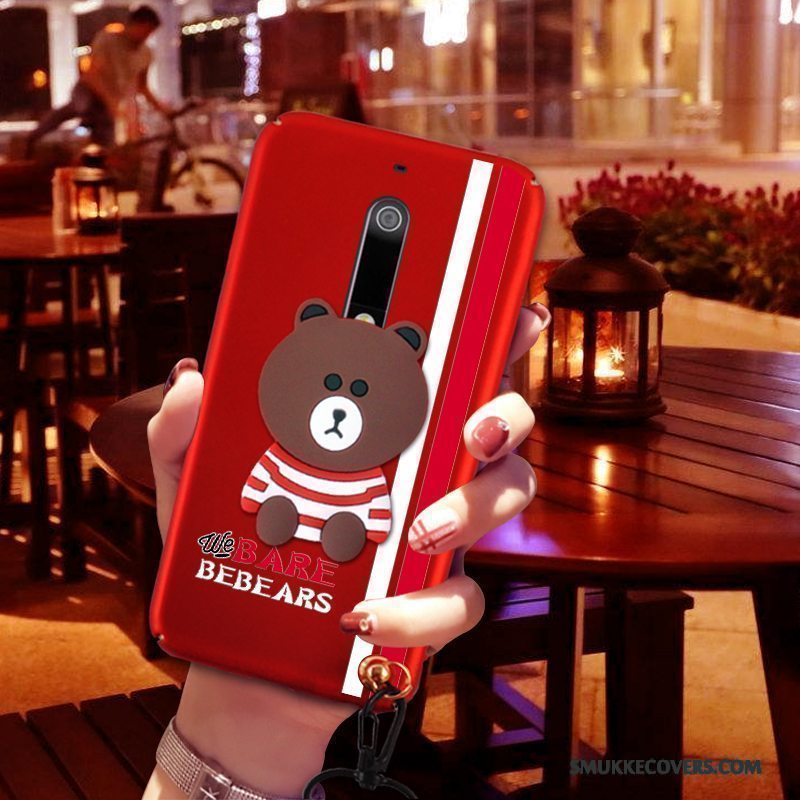 Etui Nokia 5 Tasker Tredimensionale Telefon, Cover Nokia 5 Beskyttelse Rød Bjørn