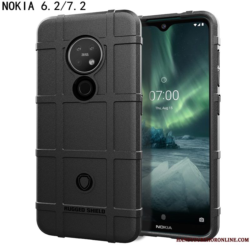 Etui Nokia 6.2 Beskyttelse Skridsikre Bil, Cover Nokia 6.2 Tasker Tre Forsvar Grøn