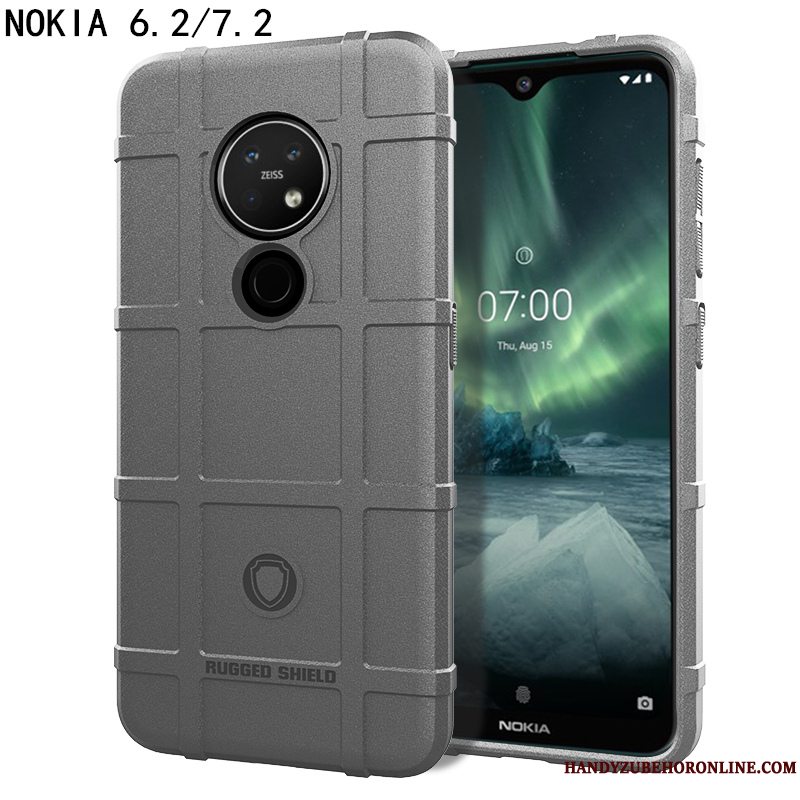 Etui Nokia 6.2 Beskyttelse Skridsikre Bil, Cover Nokia 6.2 Tasker Tre Forsvar Grøn