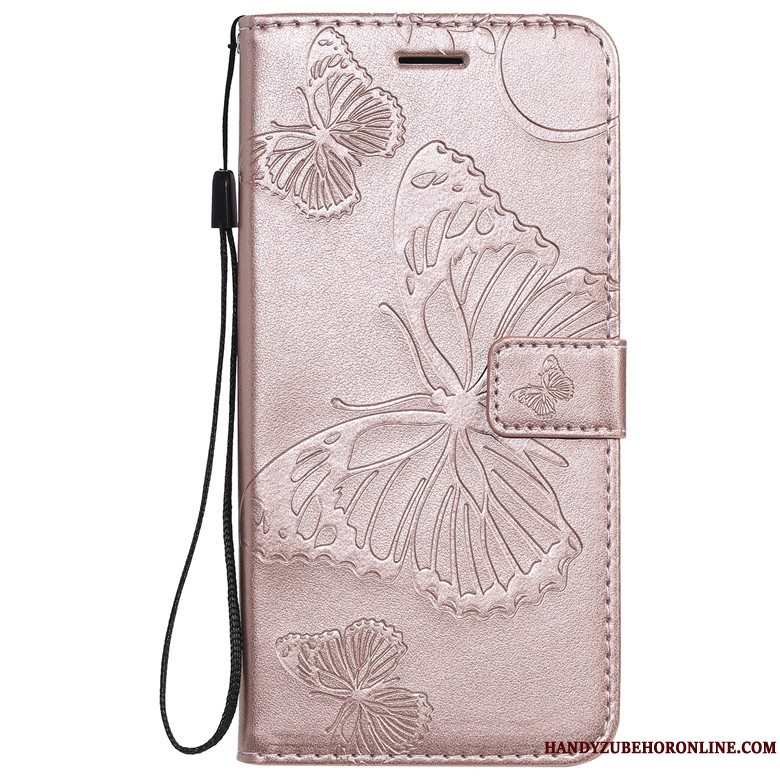 Etui Nokia 6.2 Folio Telefonsommerfugl Blomster, Cover Nokia 6.2 Læder Blå Anti-fald