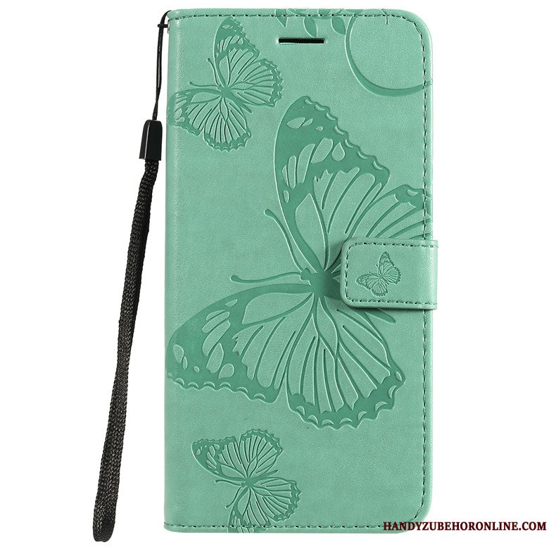 Etui Nokia 6.2 Folio Telefonsommerfugl Blomster, Cover Nokia 6.2 Læder Blå Anti-fald