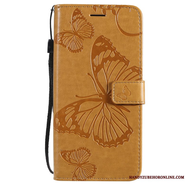 Etui Nokia 6.2 Folio Telefonsommerfugl Blomster, Cover Nokia 6.2 Læder Blå Anti-fald