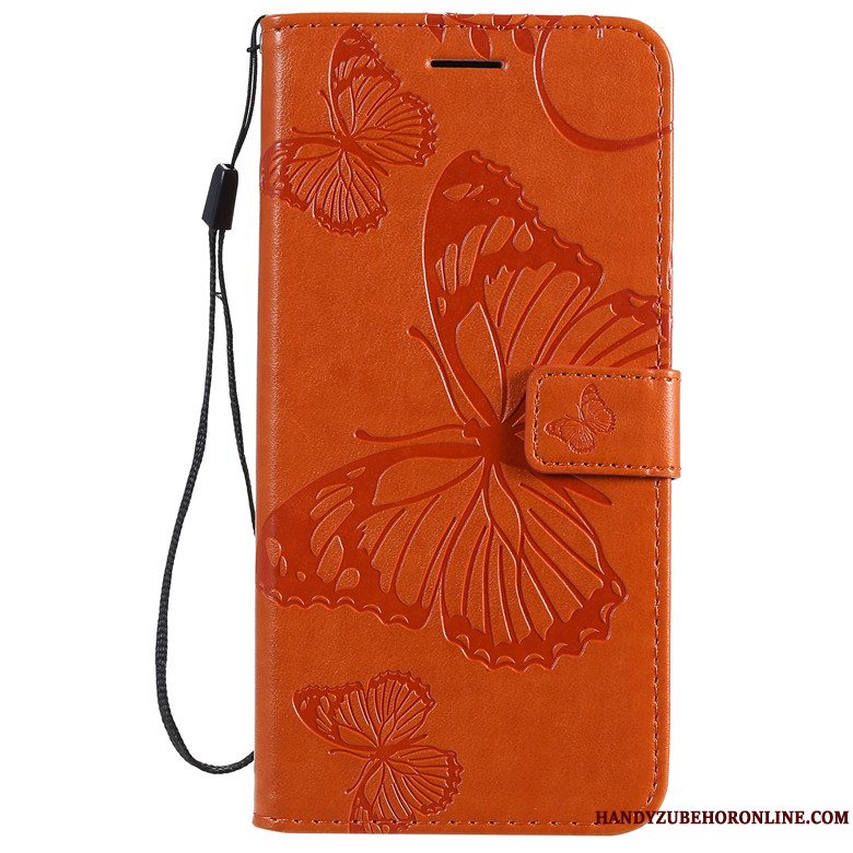 Etui Nokia 6.2 Folio Telefonsommerfugl Blomster, Cover Nokia 6.2 Læder Blå Anti-fald