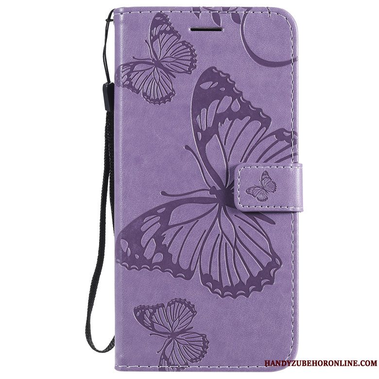 Etui Nokia 6.2 Folio Telefonsommerfugl Blomster, Cover Nokia 6.2 Læder Blå Anti-fald