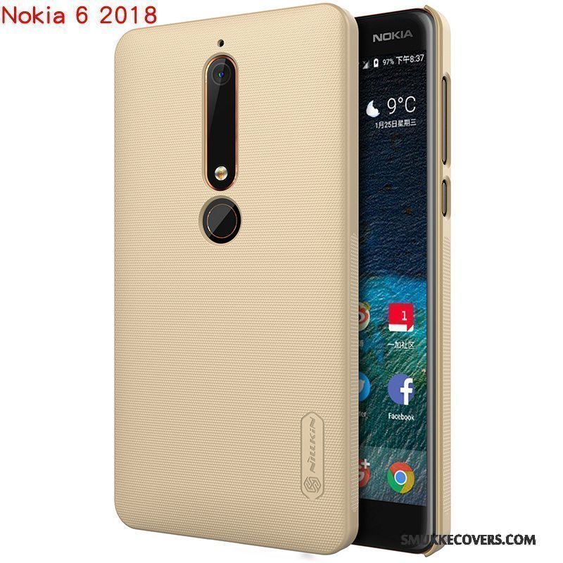 Etui Nokia 6 Beskyttelse Sort Hård, Cover Nokia 6 Guld Telefon