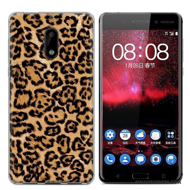 Etui Nokia 6 Cartoon Telefonblå, Cover Nokia 6 Malet Trend