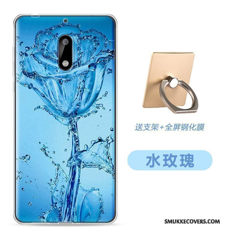 Etui Nokia 6 Farve Telefontynd, Cover Nokia 6 Blød Lyserød Gennemsigtig