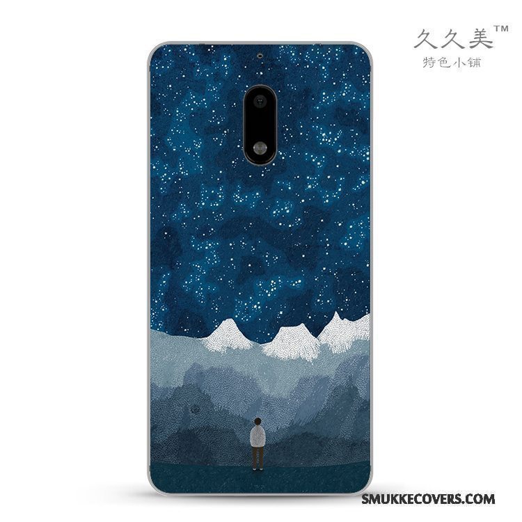 Etui Nokia 6 Kreativ Abstrakt Sort, Cover Nokia 6 Beskyttelse Gennemsigtig Scenery