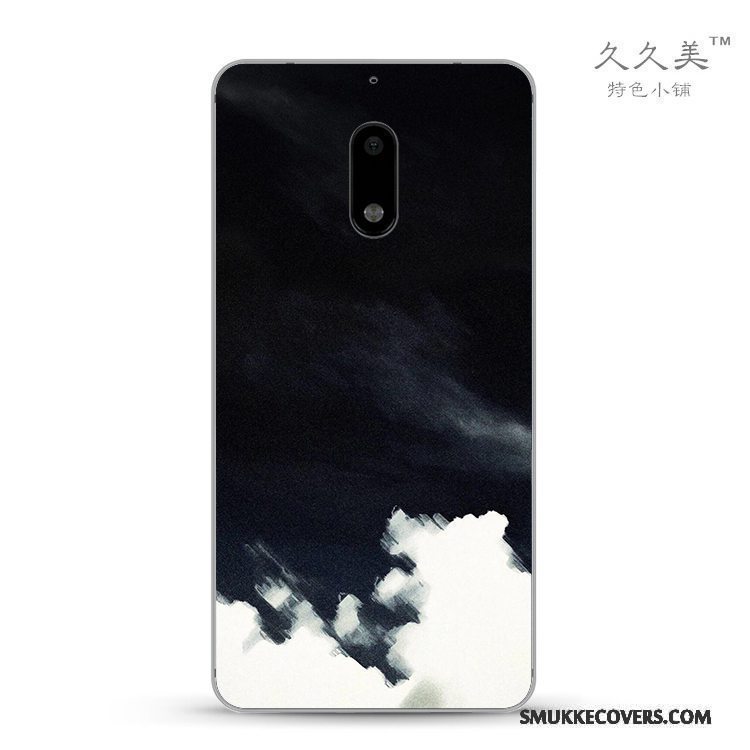 Etui Nokia 6 Kreativ Abstrakt Sort, Cover Nokia 6 Beskyttelse Gennemsigtig Scenery