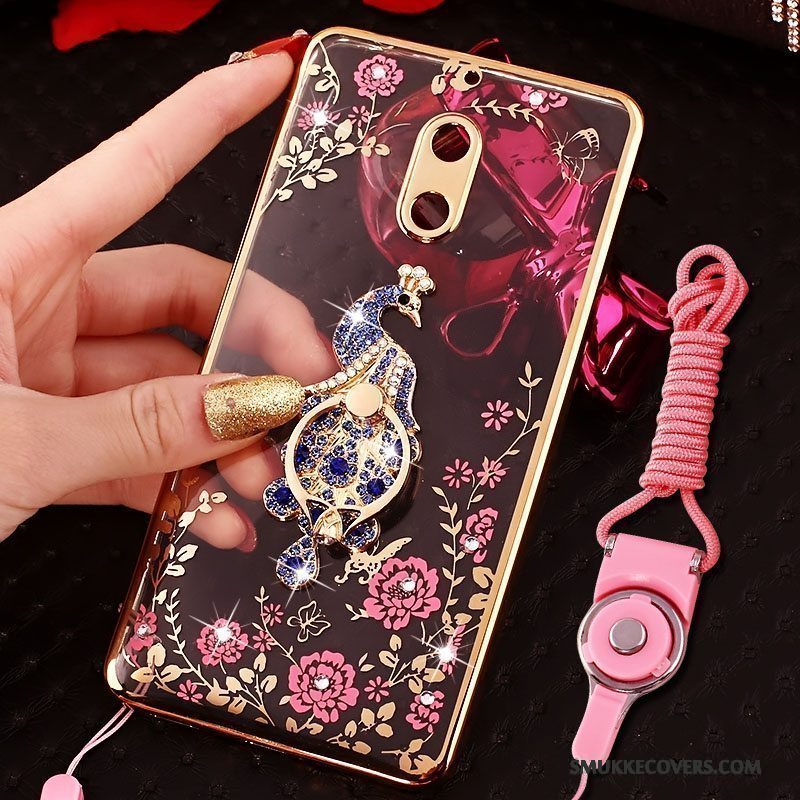 Etui Nokia 6 Kreativ Trend Lyserød, Cover Nokia 6 Strass Ring Telefon