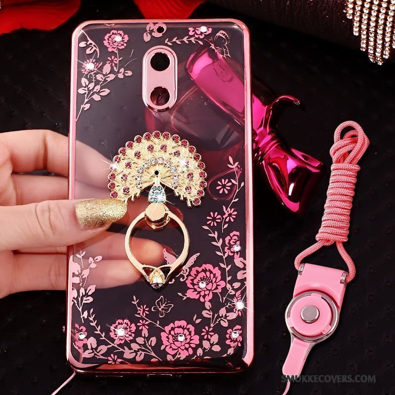 Etui Nokia 6 Kreativ Trend Lyserød, Cover Nokia 6 Strass Ring Telefon