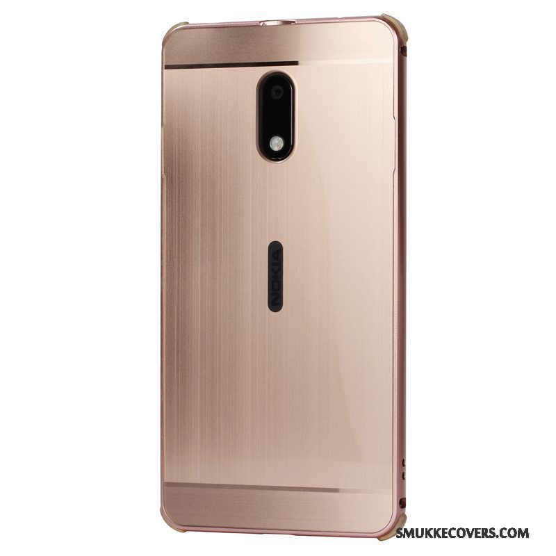 Etui Nokia 6 Metal Trend Guld, Cover Nokia 6 Beskyttelse Telefonanti-fald