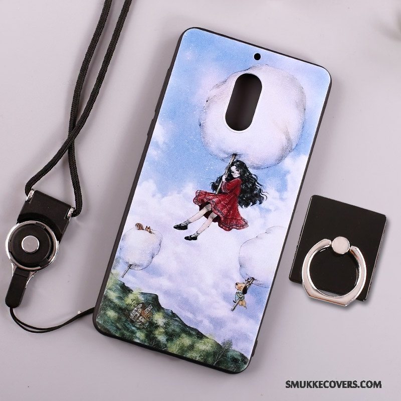 Etui Nokia 6 Tasker Ring Hvid, Cover Nokia 6 Beskyttelse Hængende Hals Telefon