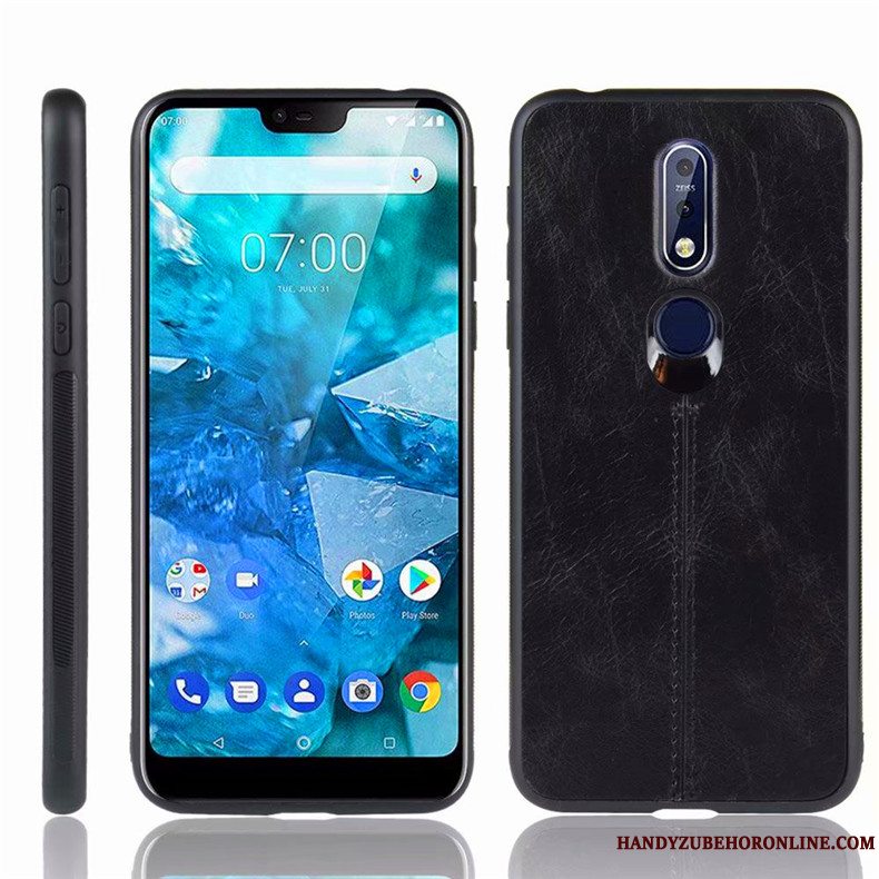 Etui Nokia 7.1 Beskyttelse Simple Anti-fald, Cover Nokia 7.1 Tasker Af Personlighed Gul