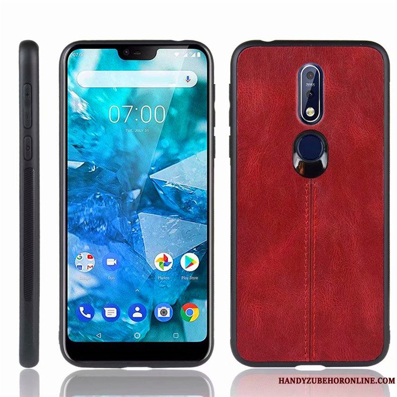 Etui Nokia 7.1 Beskyttelse Simple Anti-fald, Cover Nokia 7.1 Tasker Af Personlighed Gul