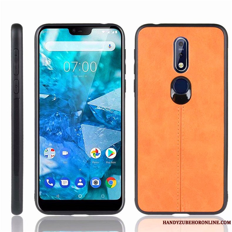 Etui Nokia 7.1 Beskyttelse Simple Anti-fald, Cover Nokia 7.1 Tasker Af Personlighed Gul