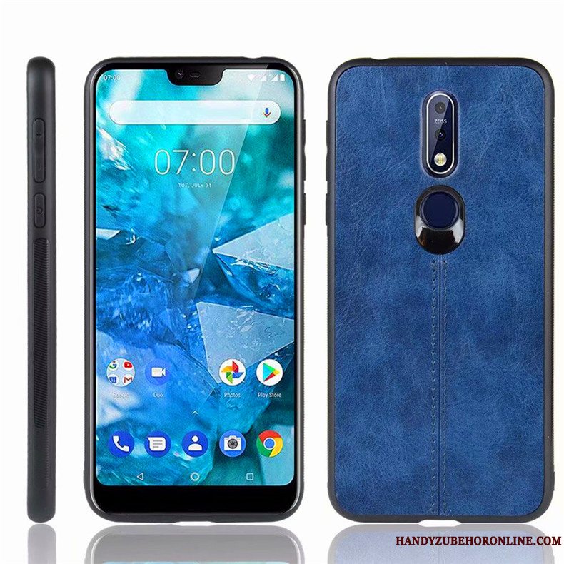 Etui Nokia 7.1 Beskyttelse Simple Anti-fald, Cover Nokia 7.1 Tasker Af Personlighed Gul