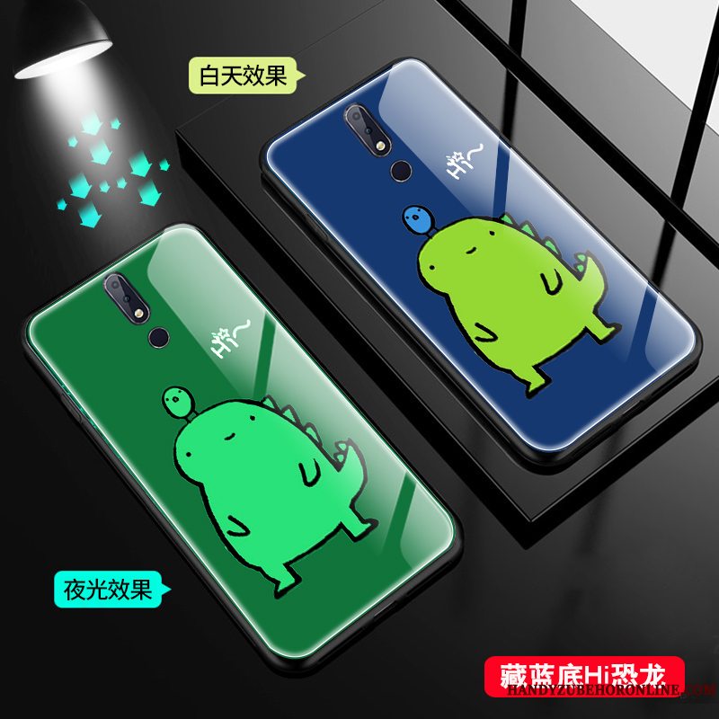 Etui Nokia 7.1 Dragon Lyser, Cover Nokia 7.1 Elskeren Glas