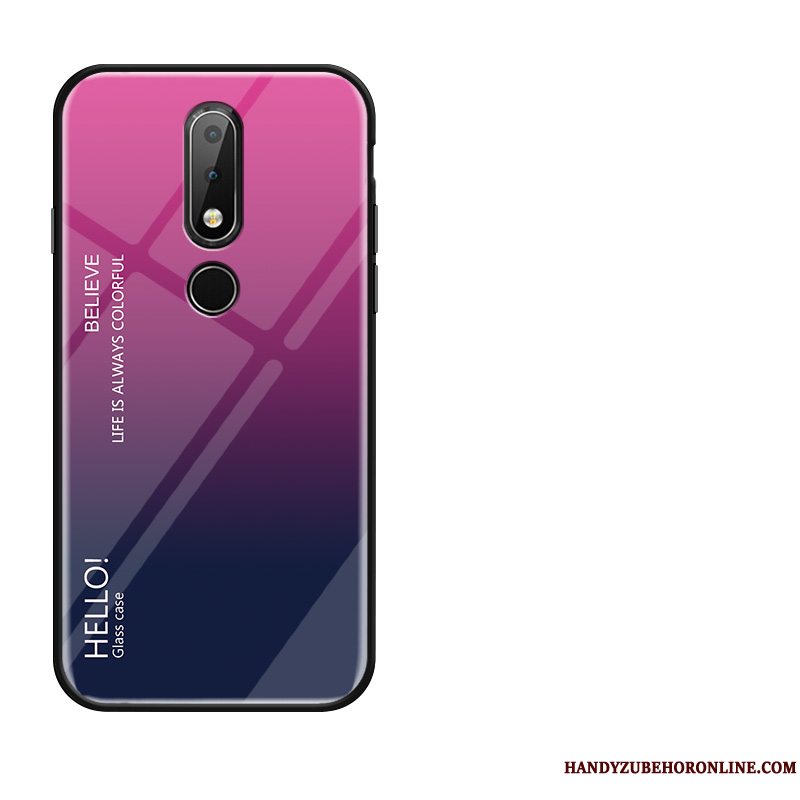 Etui Nokia 7.1 Kreativ Af Personlighed Elskeren, Cover Nokia 7.1 Gradient Glas