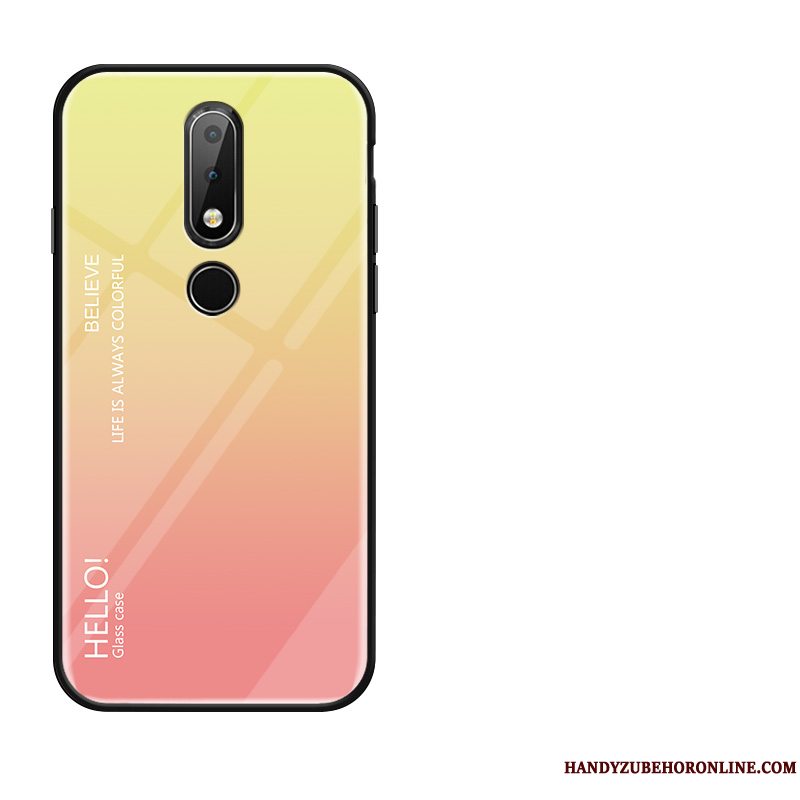 Etui Nokia 7.1 Kreativ Af Personlighed Elskeren, Cover Nokia 7.1 Gradient Glas