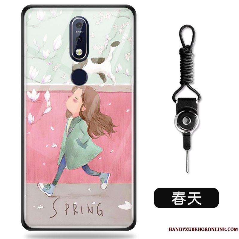 Etui Nokia 7.1 Kreativ Af Personlighed Hård, Cover Nokia 7.1 Blød Smuk Hvid