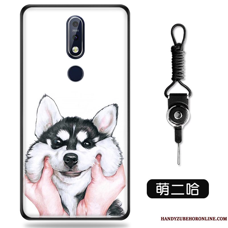 Etui Nokia 7.1 Kreativ Af Personlighed Hård, Cover Nokia 7.1 Blød Smuk Hvid