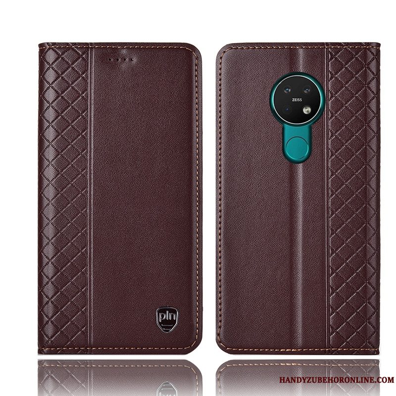 Etui Nokia 7.2 Folio Telefonsort, Cover Nokia 7.2 Læder Anti-fald