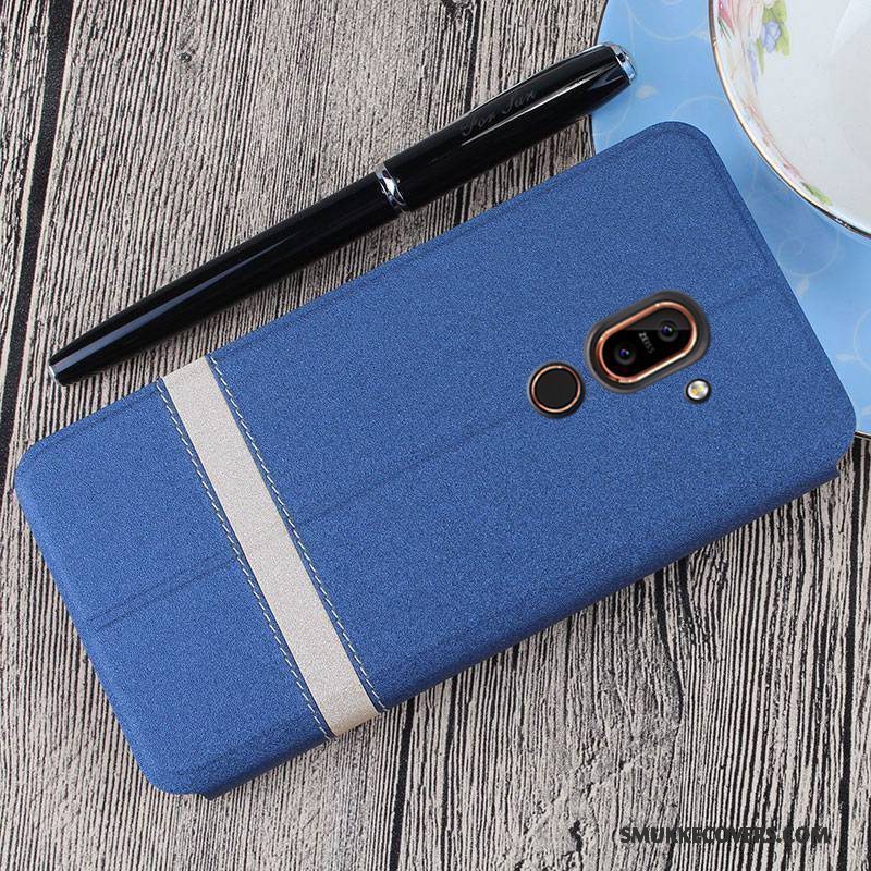 Etui Nokia 7 Folio Trend Anti-fald, Cover Nokia 7 Beskyttelse Blå Telefon