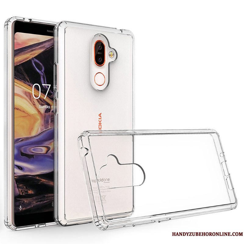 Etui Nokia 7 Plus Beskyttelse Gennemsigtig Ramme, Cover Nokia 7 Plus Anti-fald Telefon