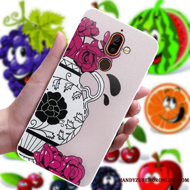 Etui Nokia 7 Plus Cartoon Blomster Elskeren, Cover Nokia 7 Plus Gul Anti-fald