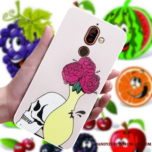 Etui Nokia 7 Plus Cartoon Blomster Elskeren, Cover Nokia 7 Plus Gul Anti-fald